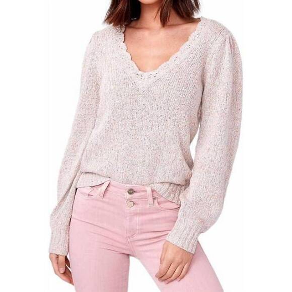 NEW PAIGE alicia pullover sweater in ivory multi